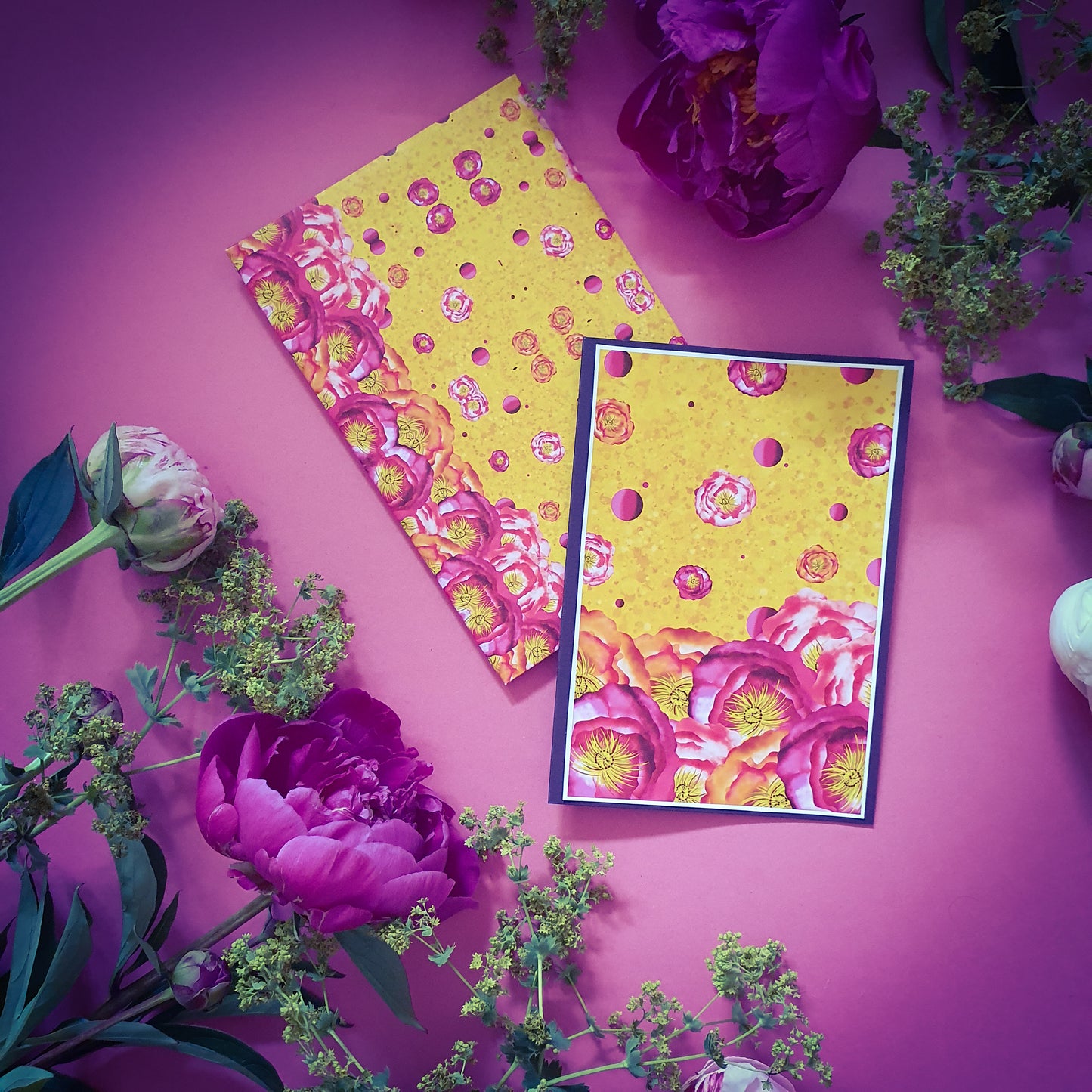 Folded card and matching envelope