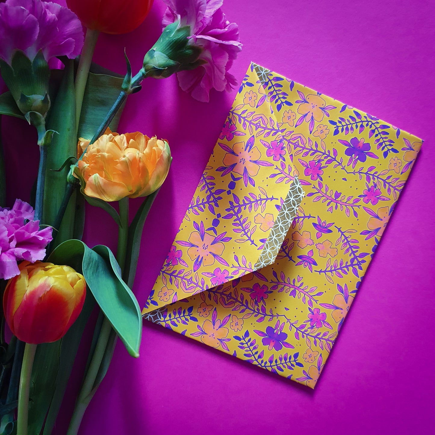 Folded card and matching envelope